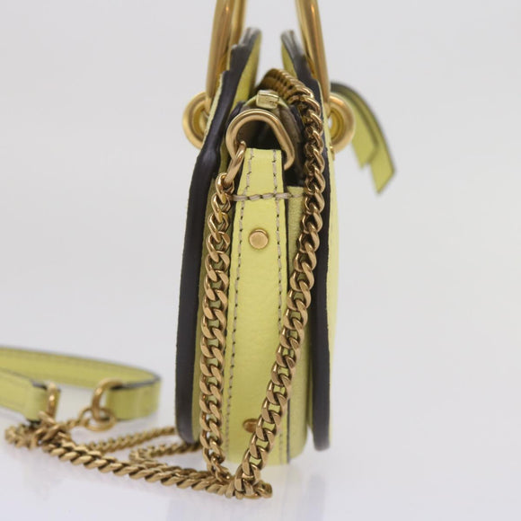 Chloe Pixy Hand Bag Suede Leather 2way Yellow Auth 65664V
