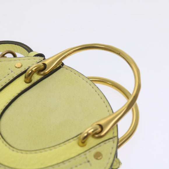 Chloe Pixy Hand Bag Suede Leather 2way Yellow Auth 65664V