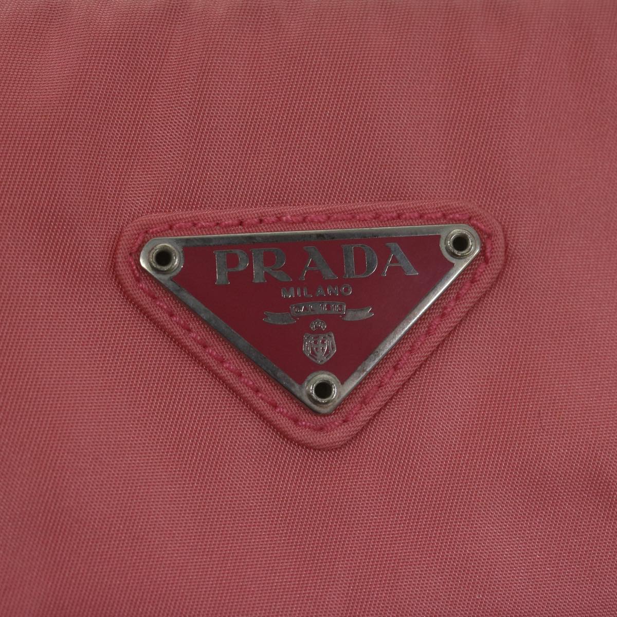 PRADA Hand Bag Nylon Pink Auth 65697