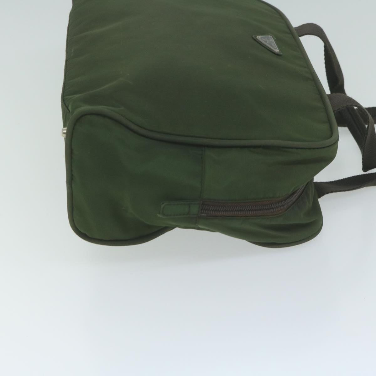PRADA Hand Bag Nylon Khaki Auth 65699
