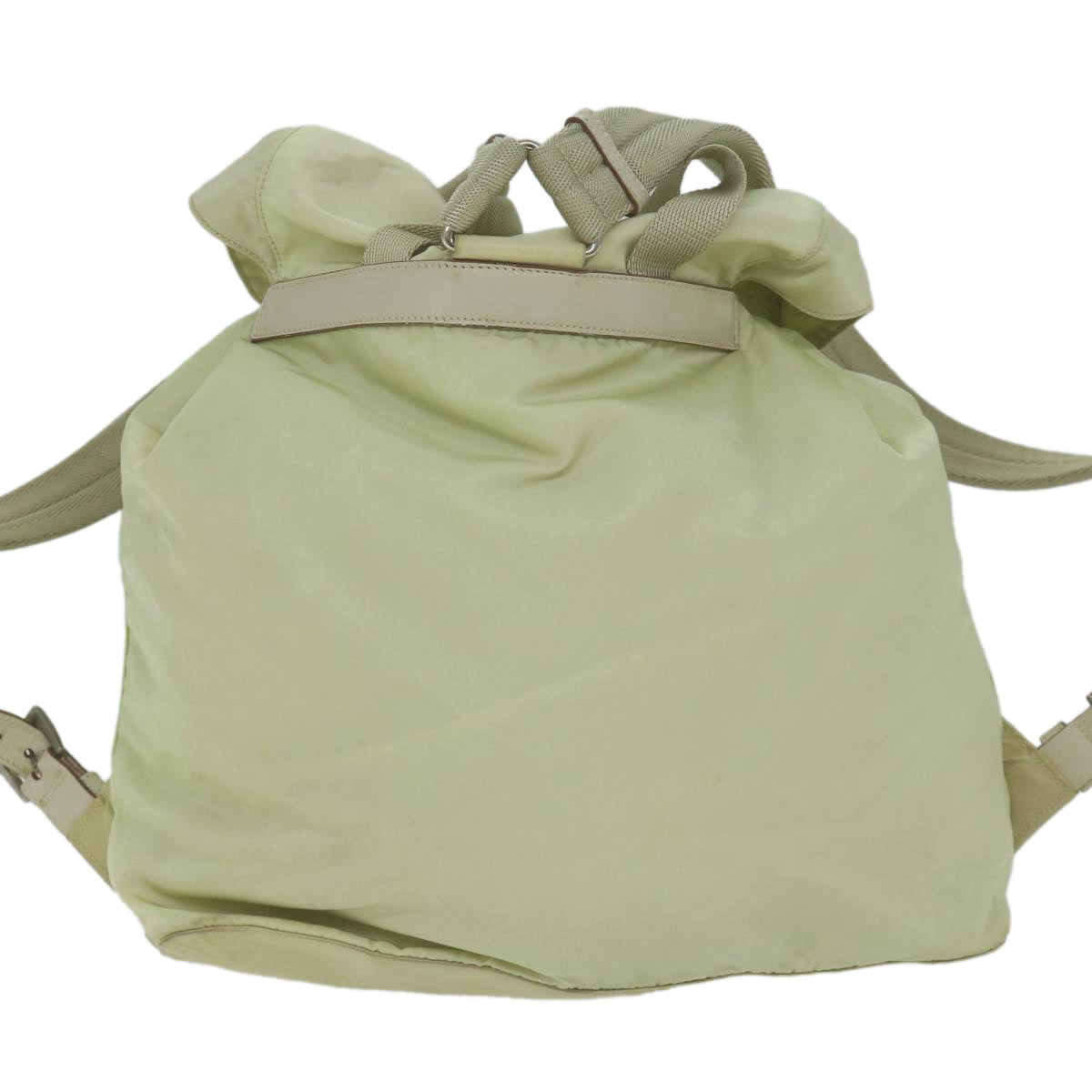 PRADA Backpack Nylon Cream Auth 65702