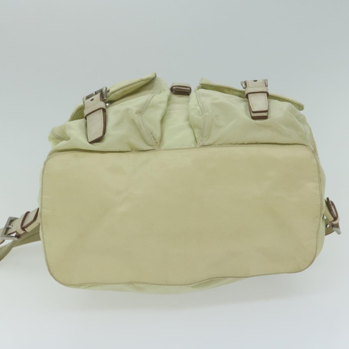 PRADA Backpack Nylon Cream Auth 65702