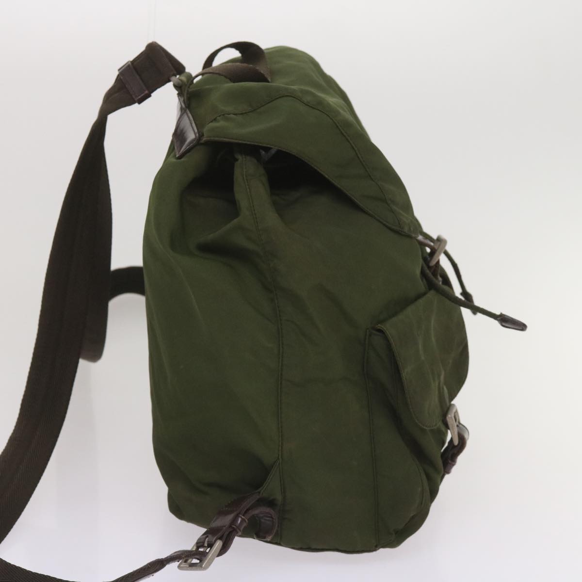 PRADA Backpack Nylon Khaki Auth 65703