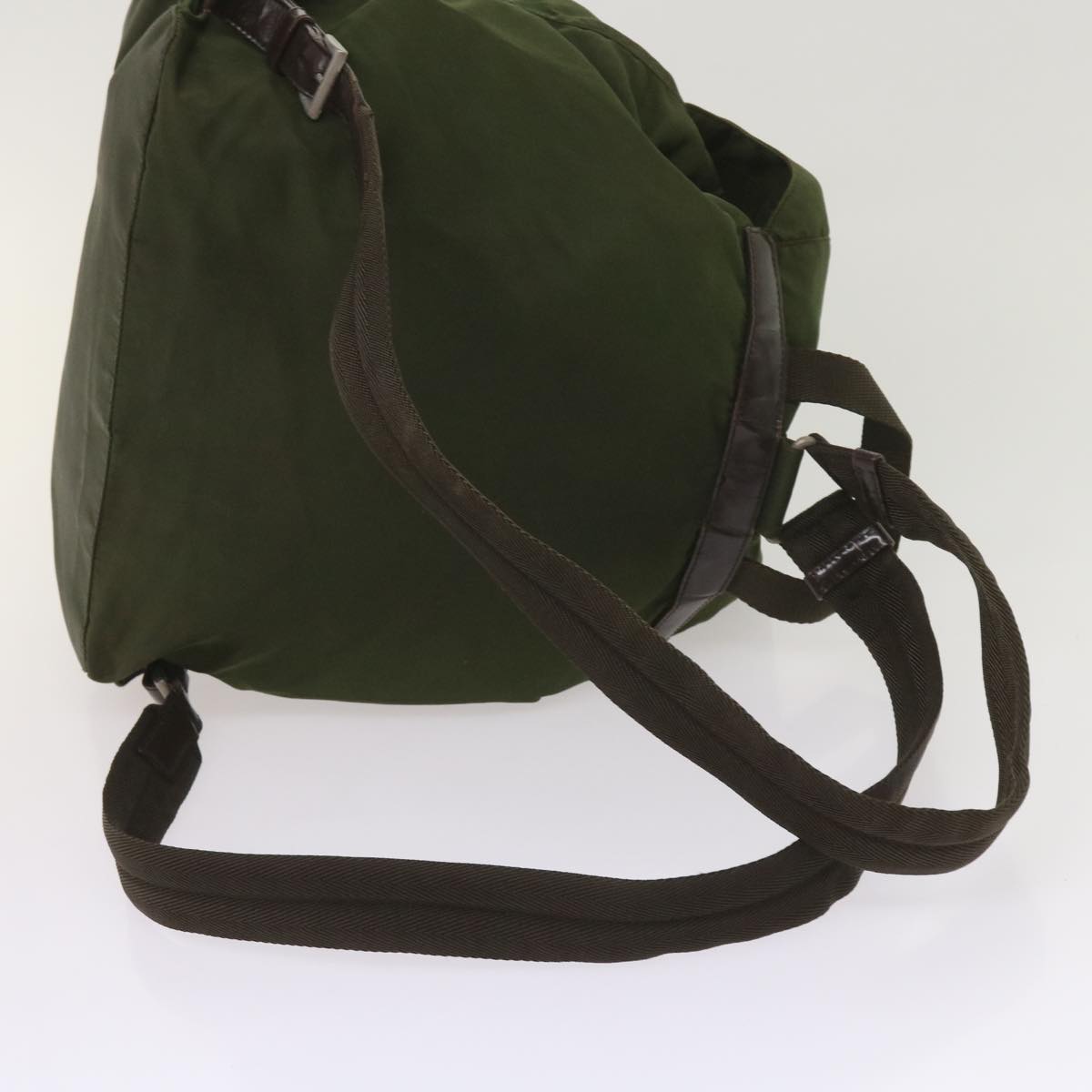 PRADA Backpack Nylon Khaki Auth 65703