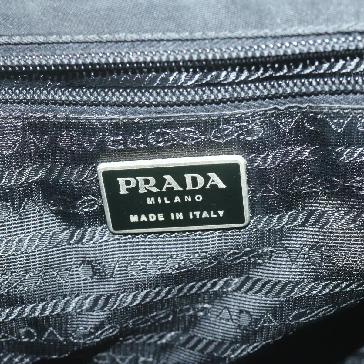 PRADA Hand Bag Nylon Black Auth 65704