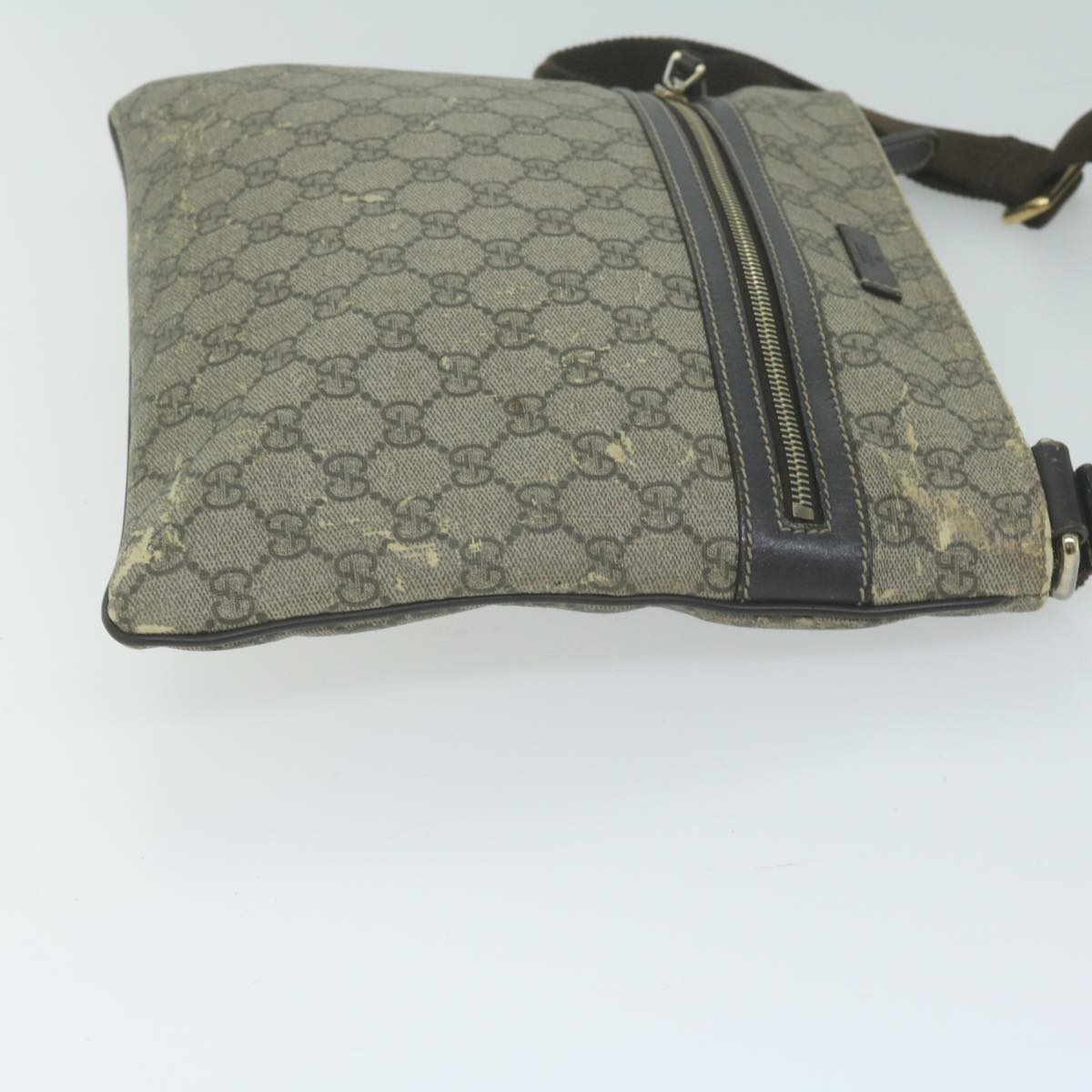 GUCCI GG Supreme Shoulder Bag PVC Beige 295257 Auth 65706