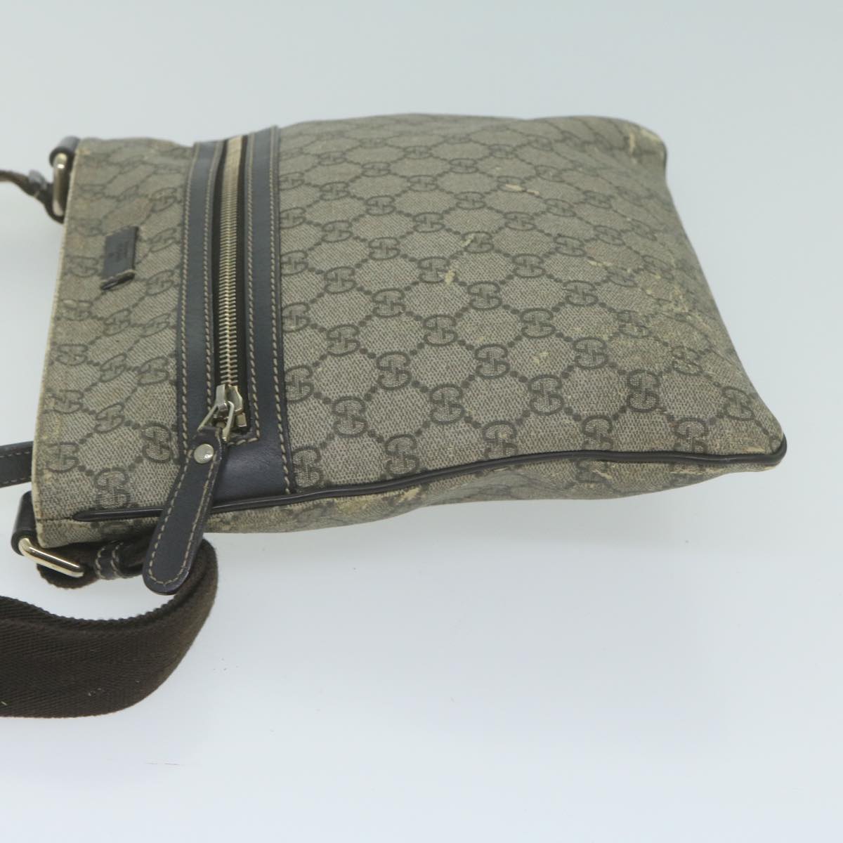 GUCCI GG Supreme Shoulder Bag PVC Beige 295257 Auth 65706