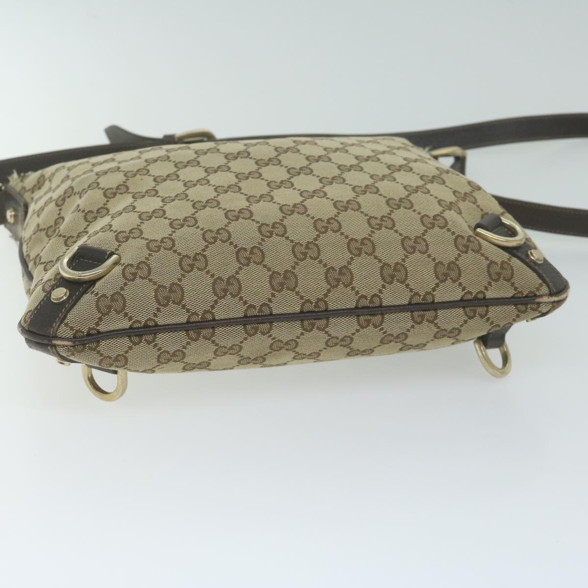 GUCCI GG Canvas Shoulder Bag Beige 131326 Auth 65712