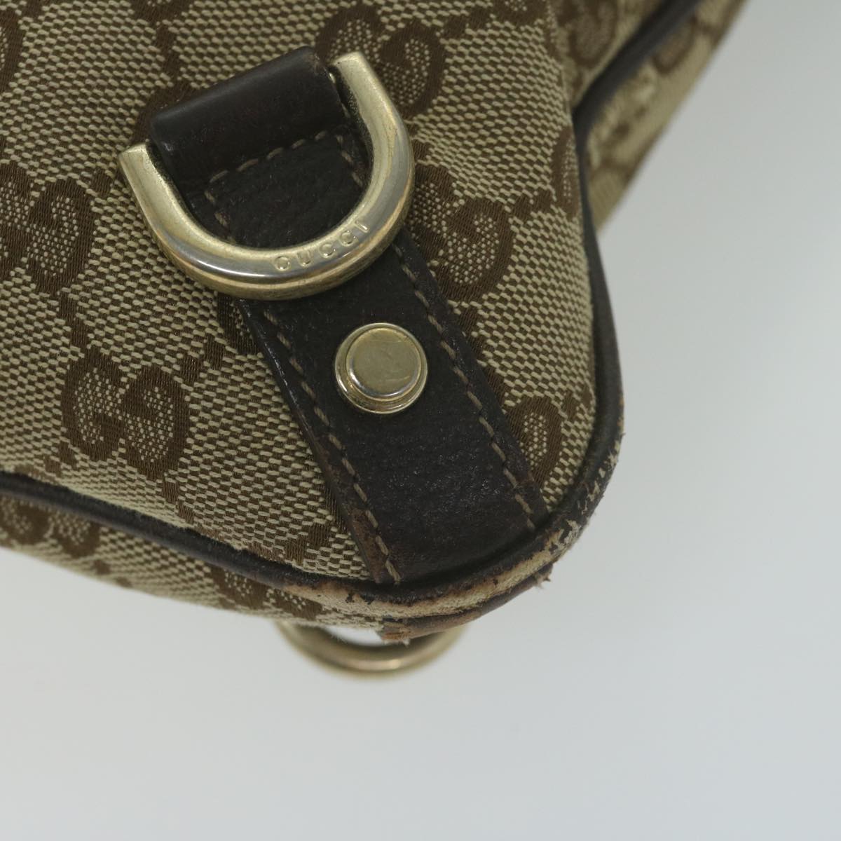 GUCCI GG Canvas Shoulder Bag Beige 131326 Auth 65712