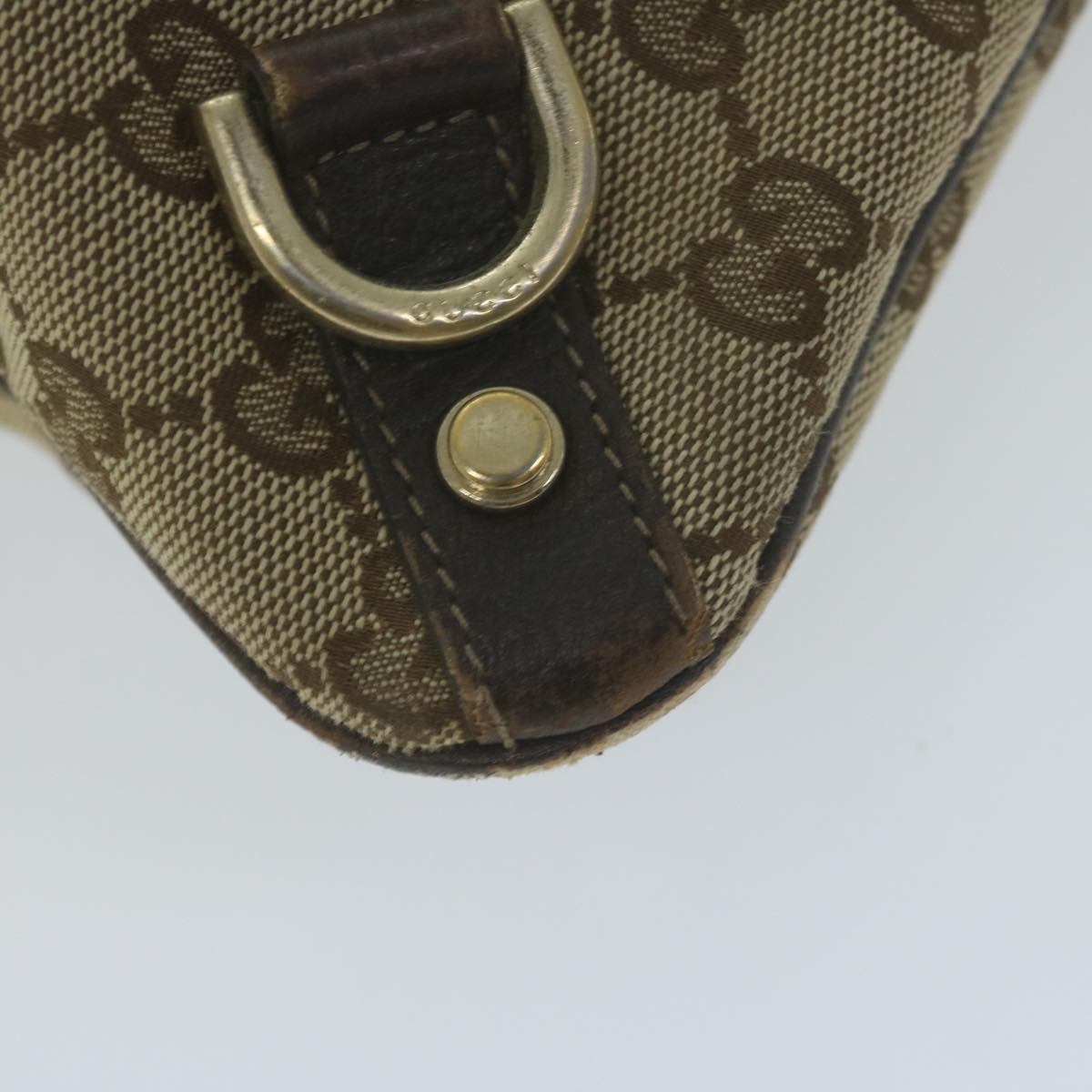 GUCCI GG Canvas Shoulder Bag Beige 131326 Auth 65712