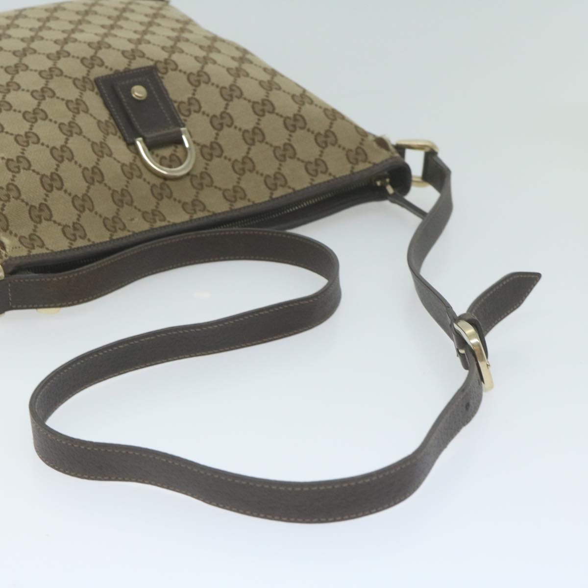 GUCCI GG Canvas Shoulder Bag Beige 131326 Auth 65712