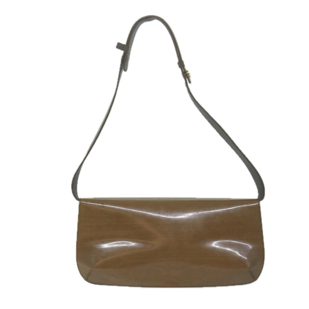 Salvatore Ferragamo Shoulder Bag Patent leather Brown Auth 65739 - 0