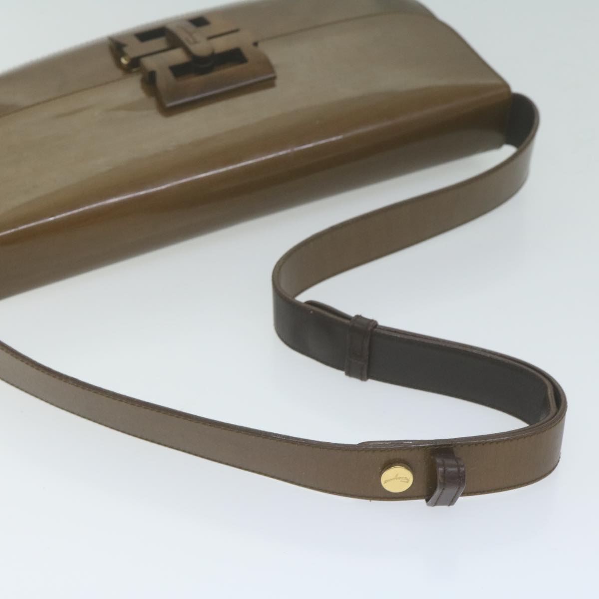 Salvatore Ferragamo Shoulder Bag Patent leather Brown Auth 65739