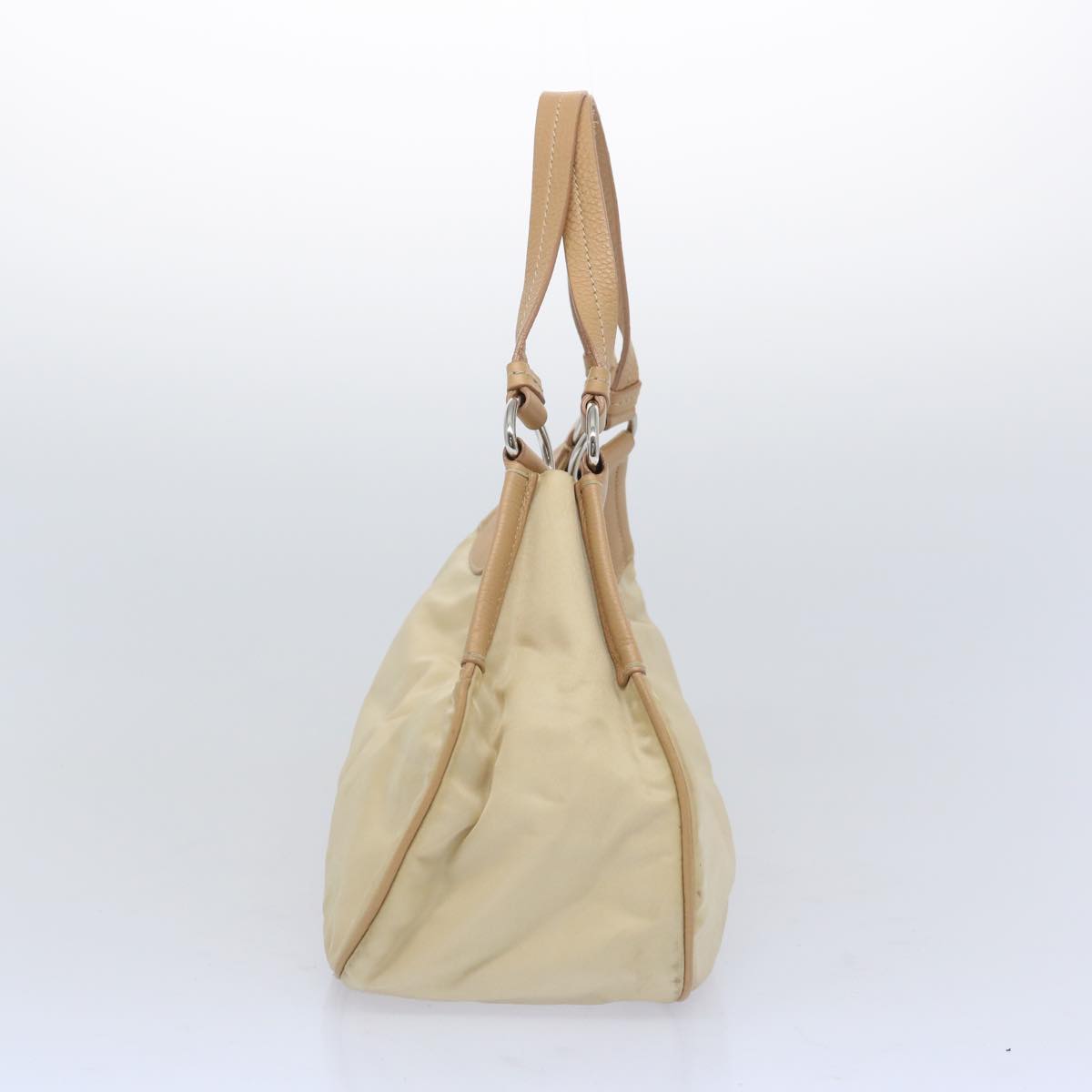 PRADA Shoulder Bag Nylon Beige Auth 65740