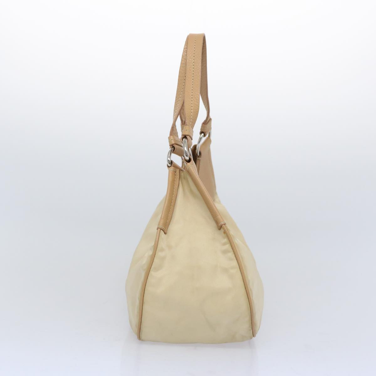 PRADA Shoulder Bag Nylon Beige Auth 65740