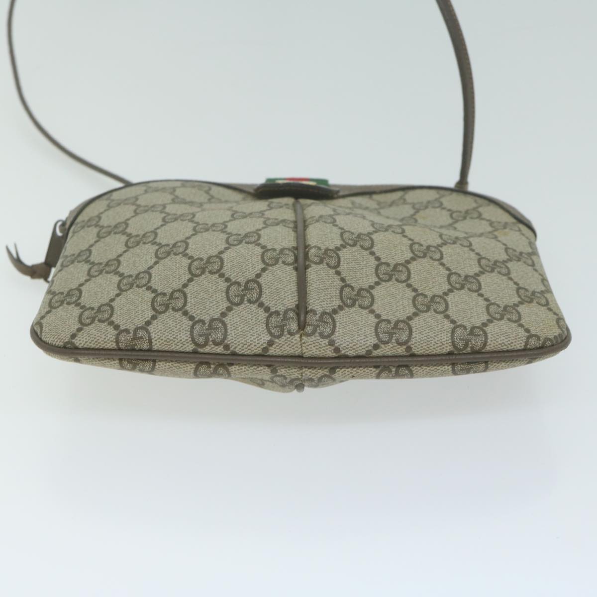 GUCCI GG Supreme Web Sherry Line Shoulder Bag PVC Beige 904 02 047 Auth 65741