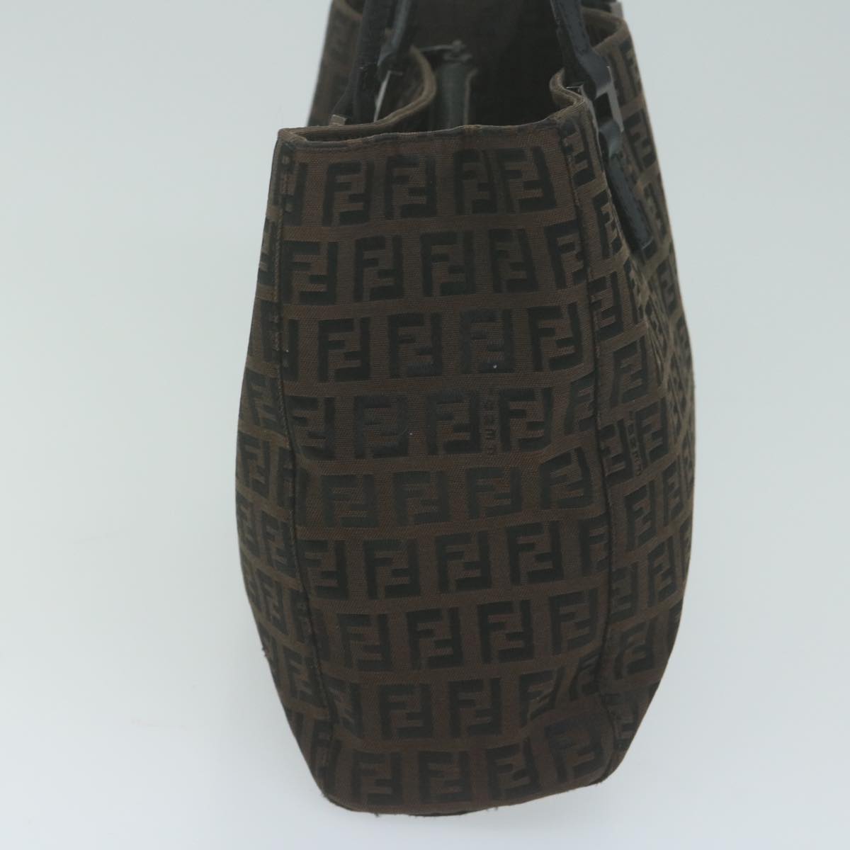 FENDI Zucchino Canvas Hand Bag Brown Auth 65750