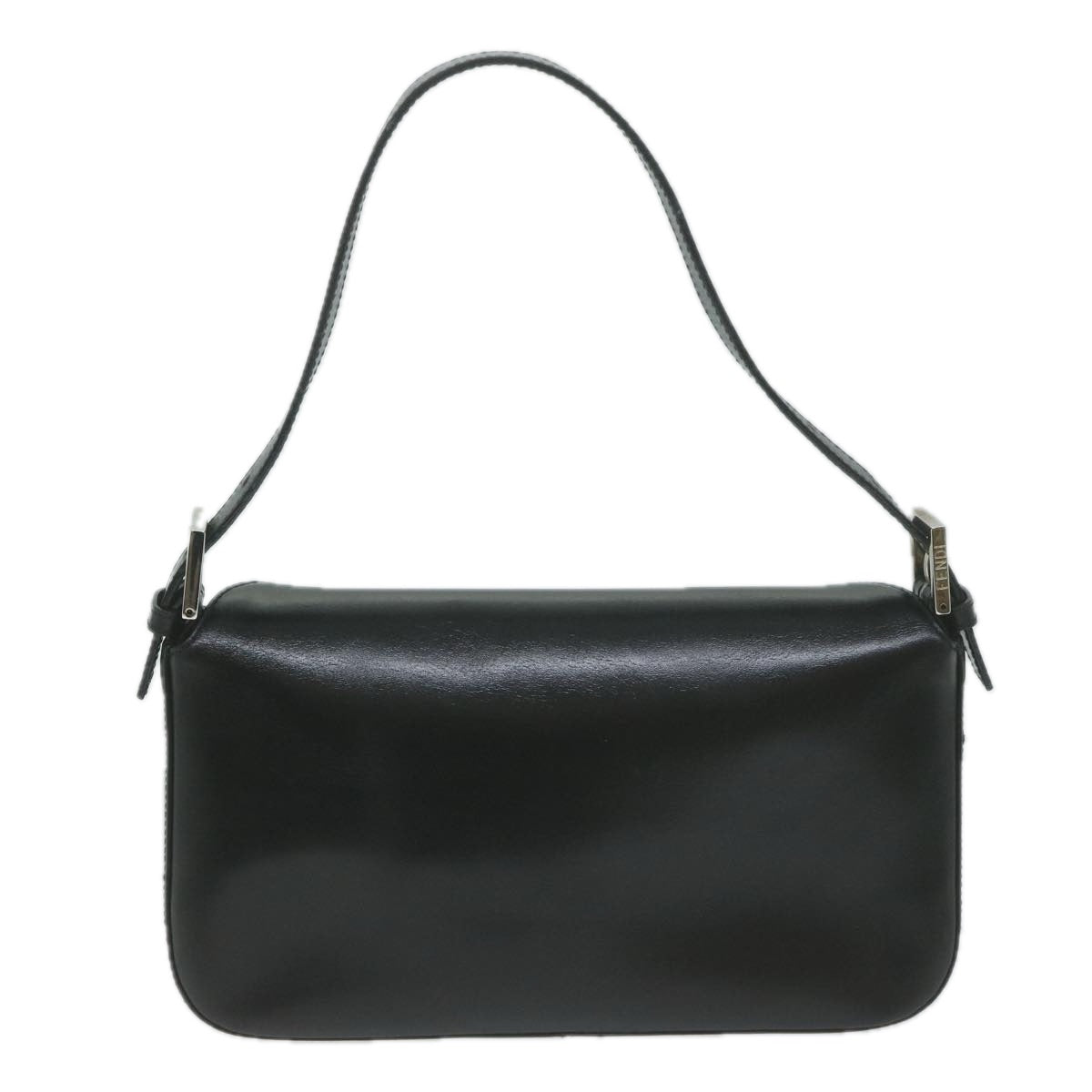 FENDI Mamma Baguette Shoulder Bag Leather Black Auth 65756 - 0