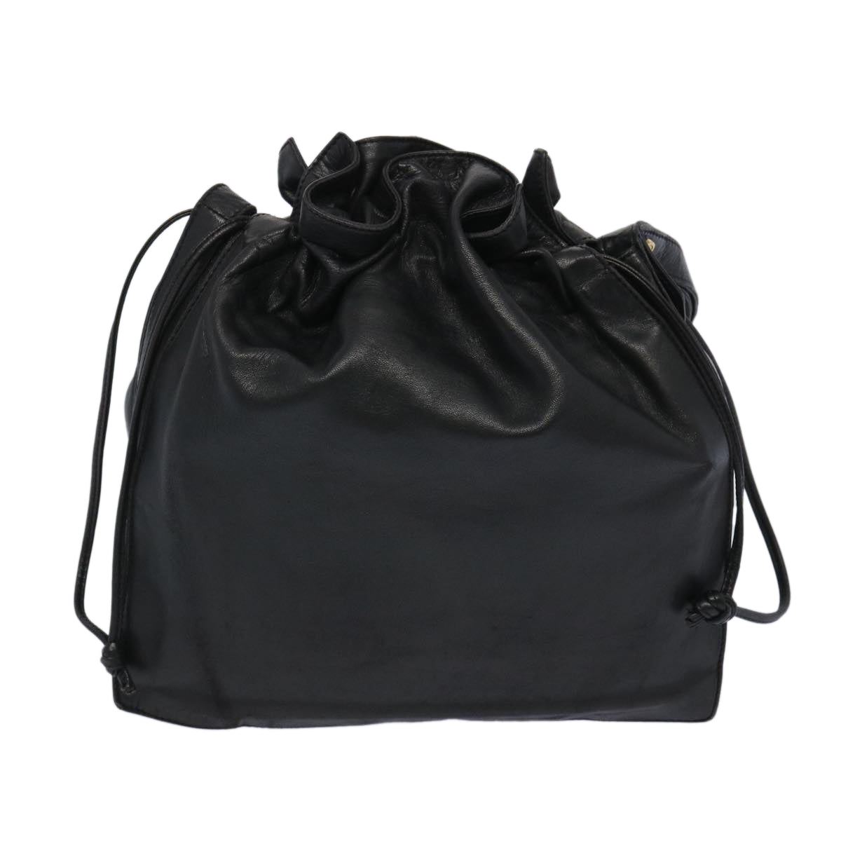 LOEWE Shoulder Bag Leather Black Auth 65764