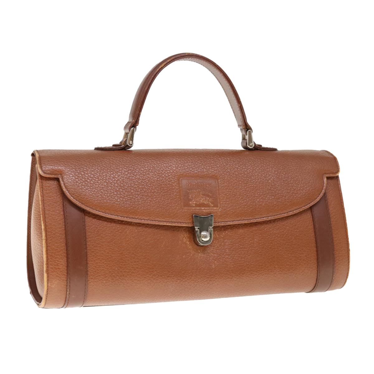 Burberrys Hand Bag Leather Brown Auth 65773