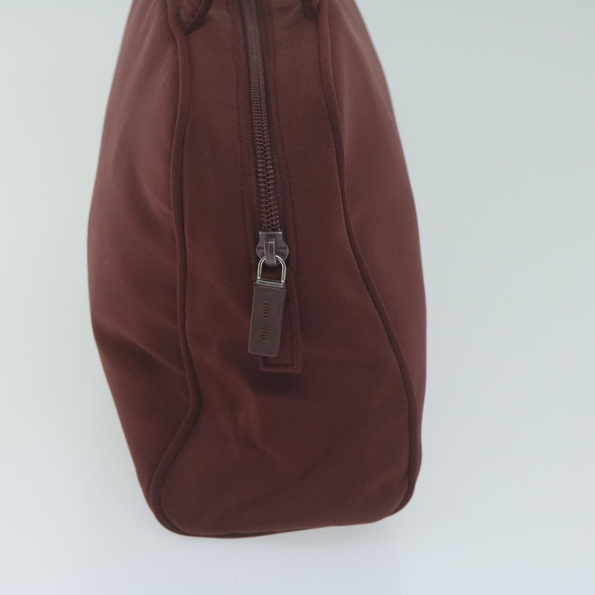 Miu Miu Shoulder Bag Nylon Wine Red Auth 65774