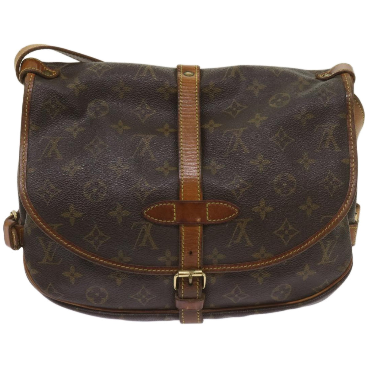 LOUIS VUITTON Monogram Saumur 30 Shoulder Bag M42256 LV Auth 65802