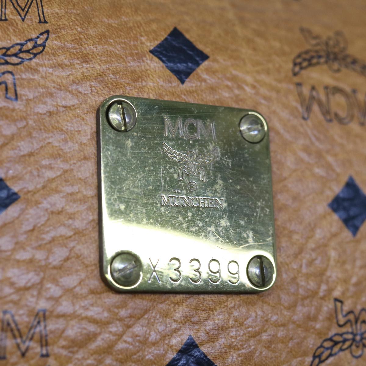 MCM Vicetos Logogram Clutch Bag PVC Brown Auth 65803