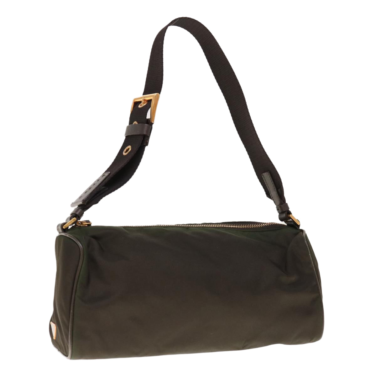 PRADA Shoulder Bag Nylon Khaki Auth 65808