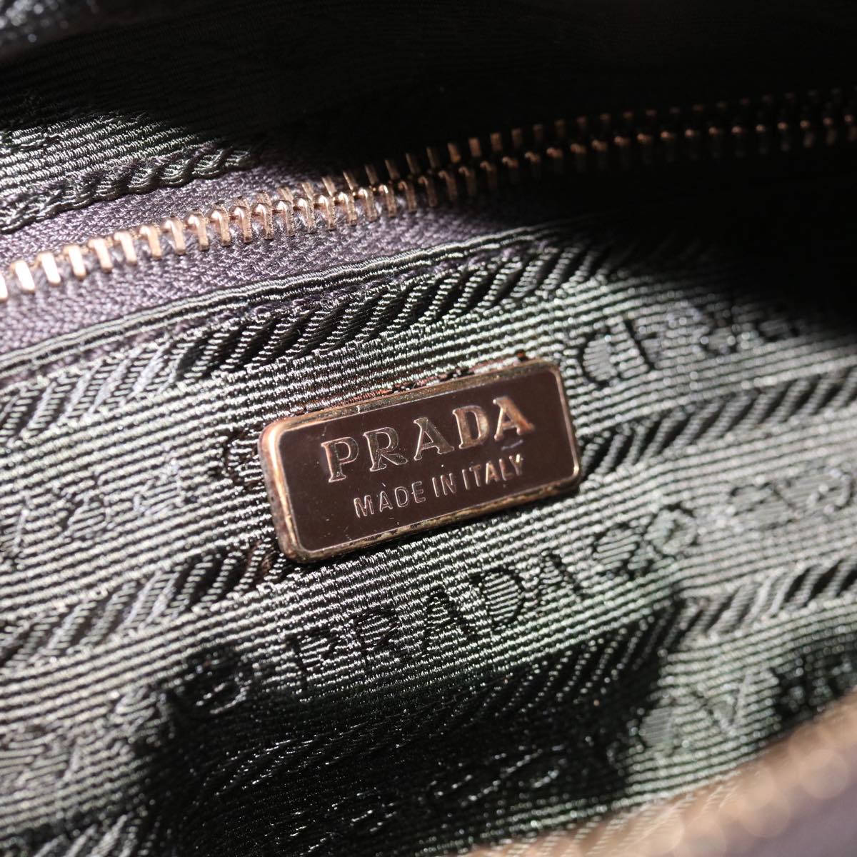 PRADA Shoulder Bag Nylon Khaki Auth 65808