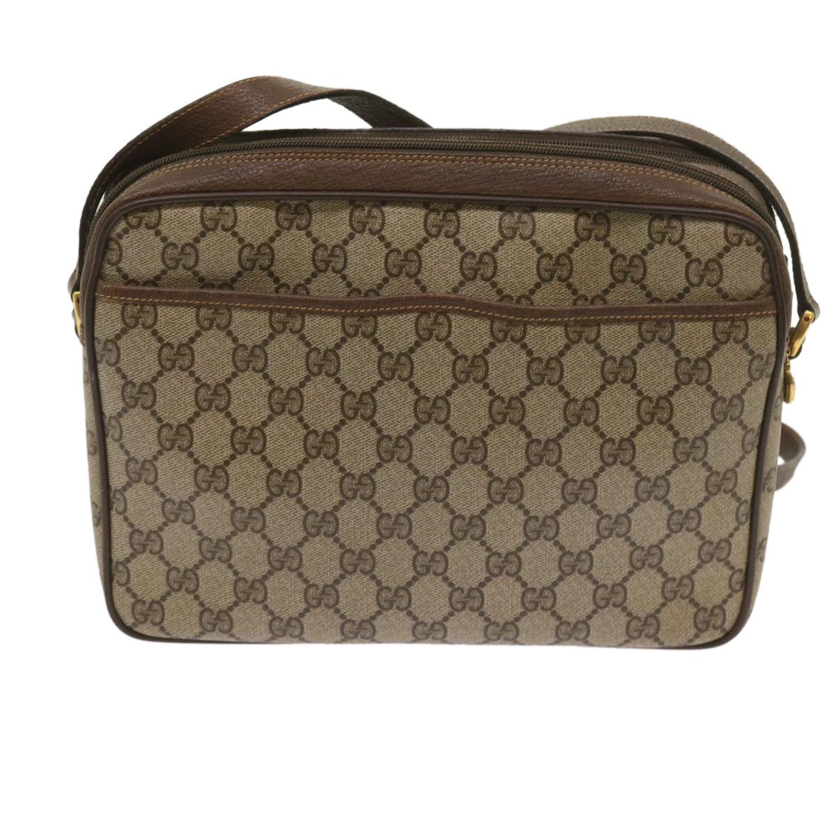 GUCCI GG Supreme Web Sherry Line Shoulder Bag PVC Beige 001 904 0848 Auth 65809 - 0