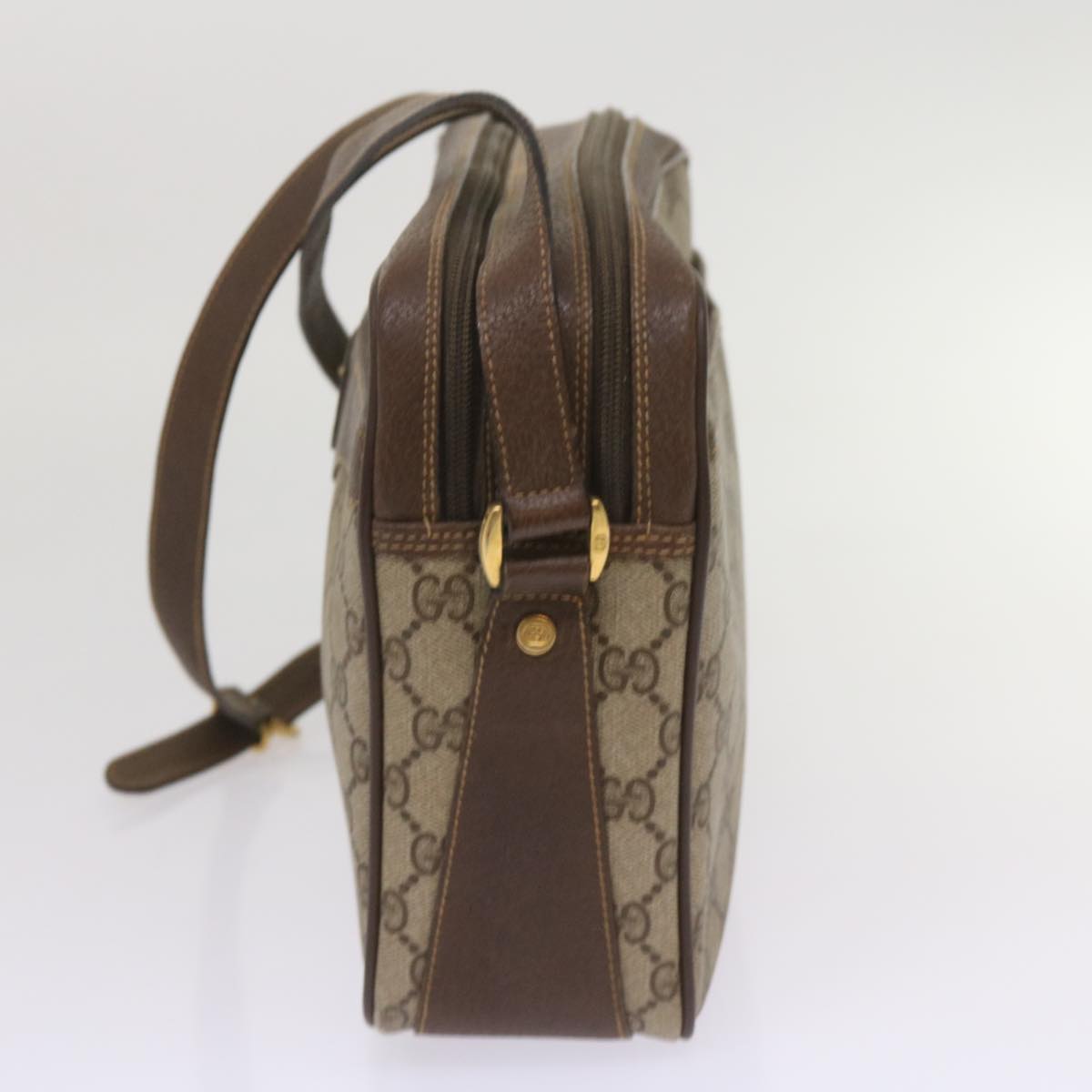 GUCCI GG Supreme Web Sherry Line Shoulder Bag PVC Beige 001 904 0848 Auth 65809