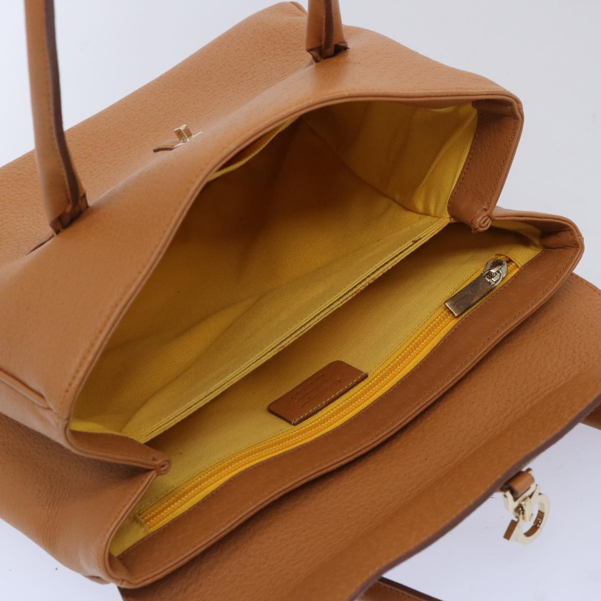 Salvatore Ferragamo Shoulder Bag Leather Brown Auth 65830