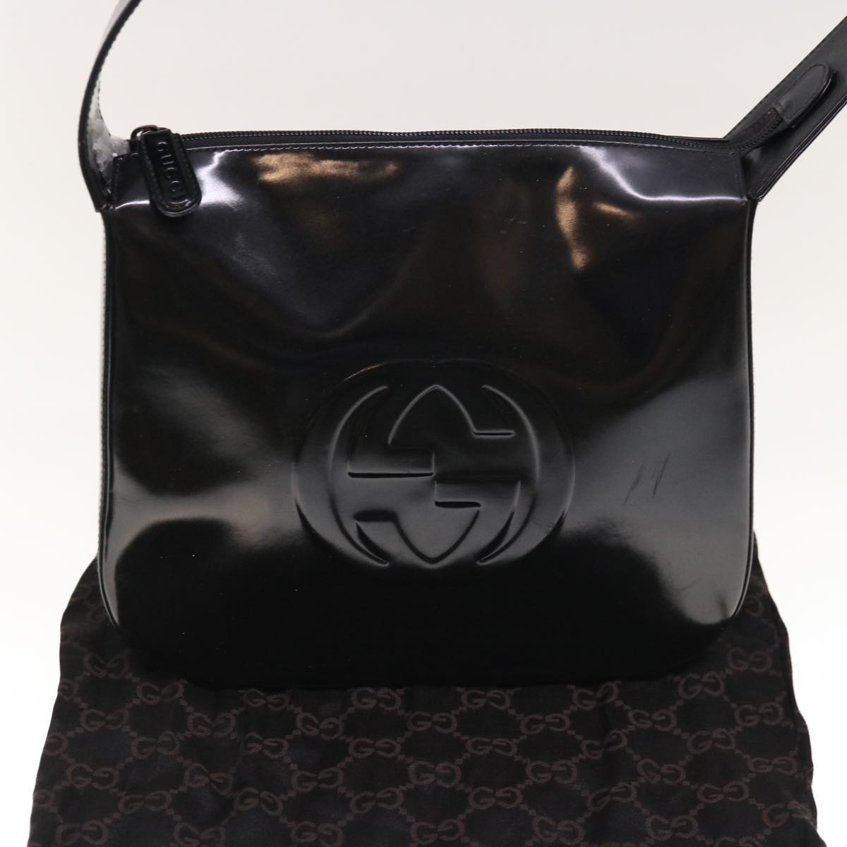 GUCCI Shoulder Bag Leather Black 001 1364 Auth 65833