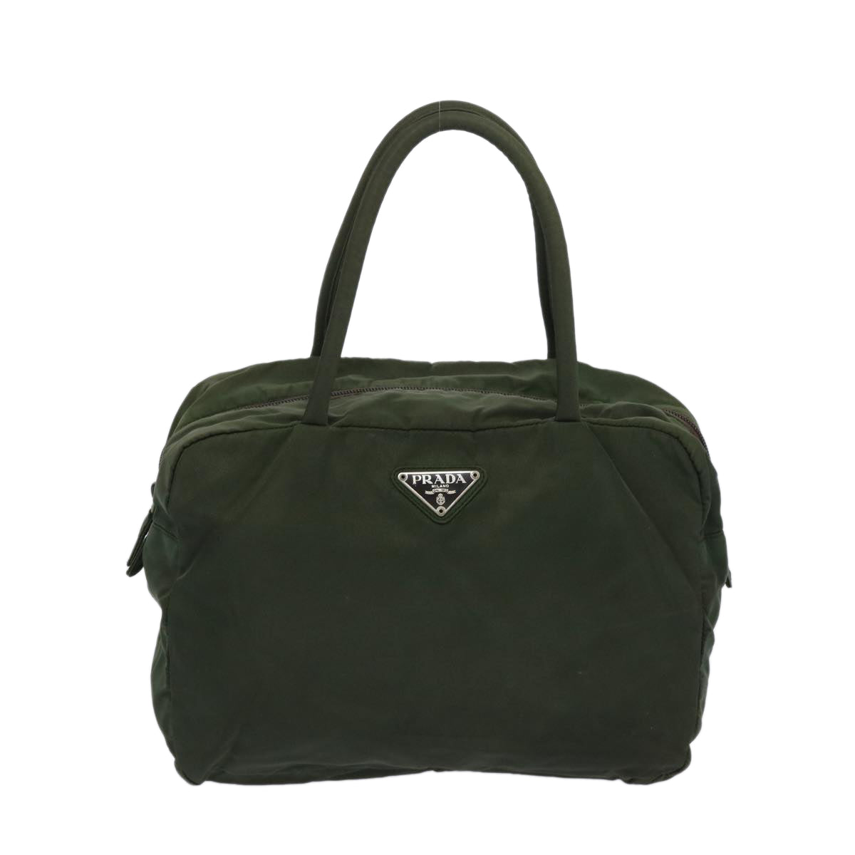 PRADA Hand Bag Nylon Khaki Auth 65836 - 0