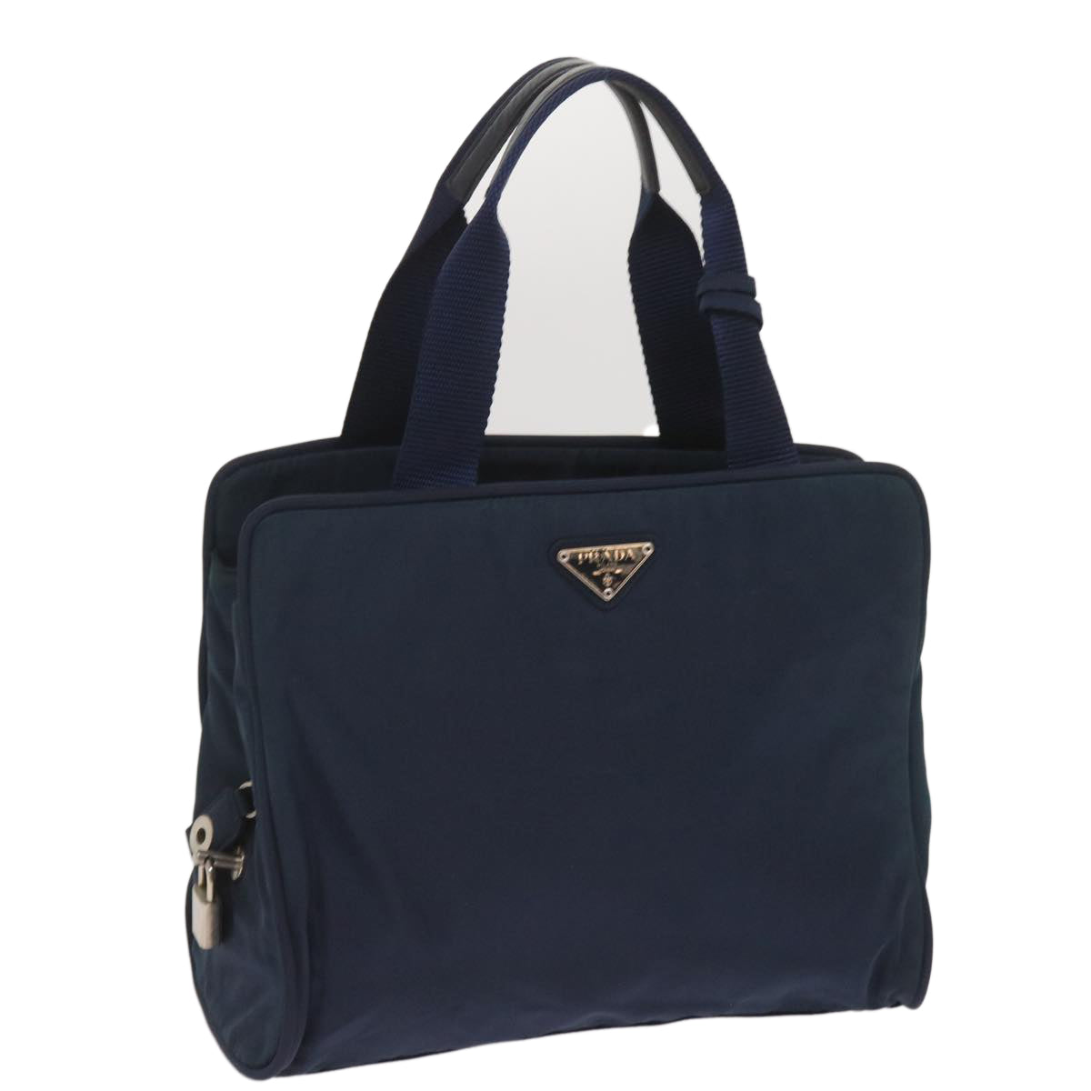 PRADA Hand Bag Nylon Navy Auth 65838