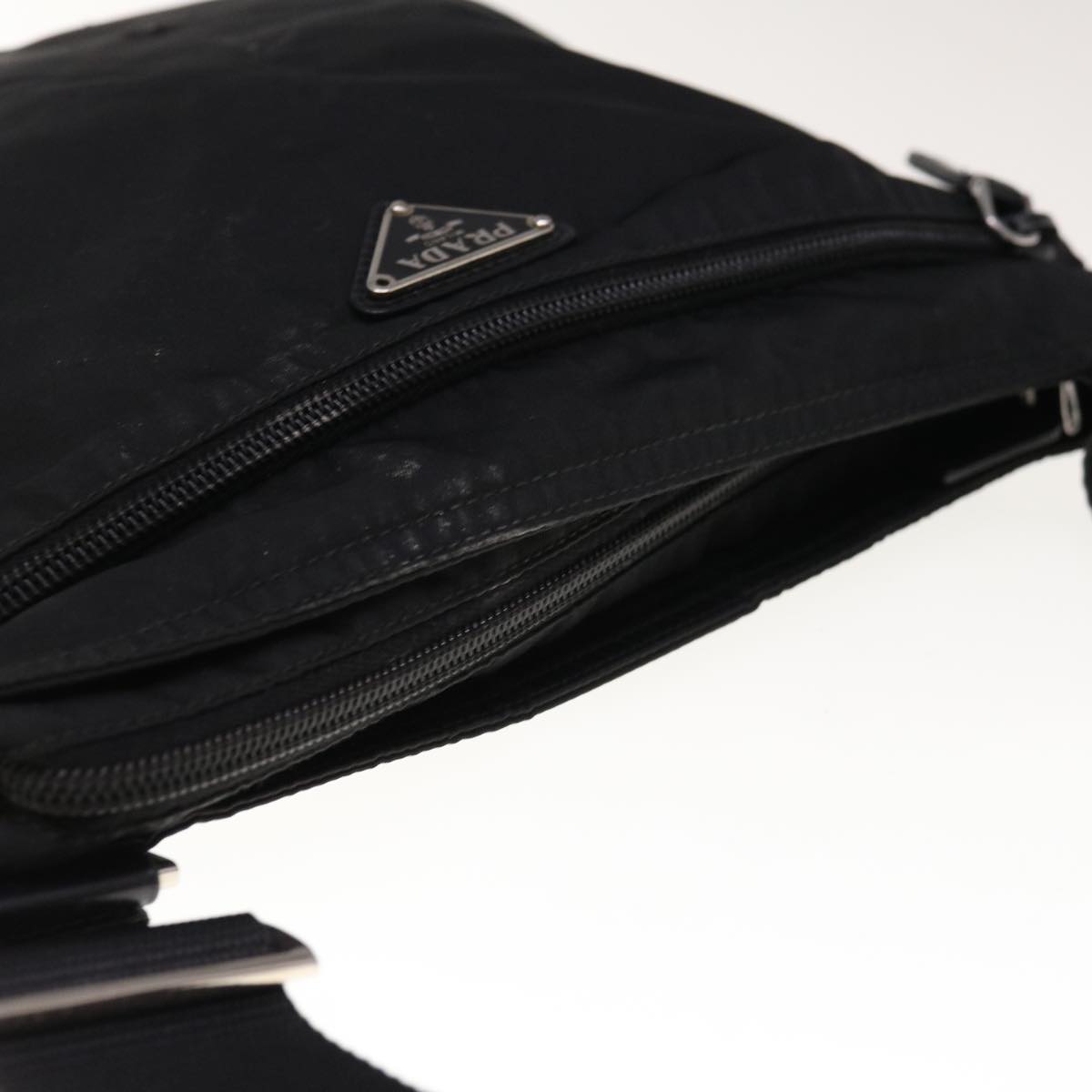 PRADA Shoulder Bag Nylon Black Auth 65841