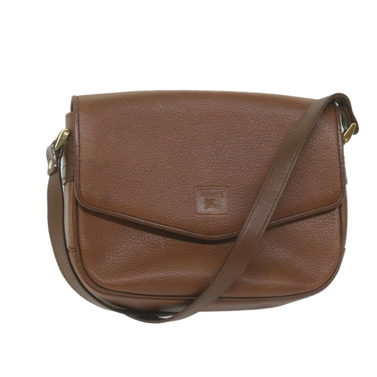 Burberrys Shoulder Bag Leather Brown Auth 65853