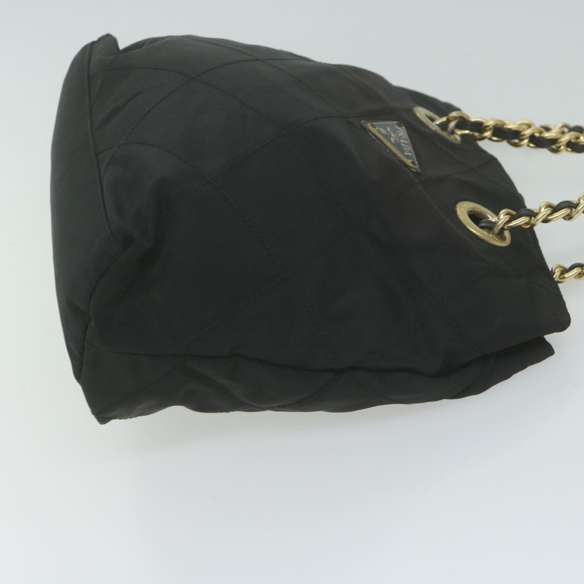 PRADA Quilted Chain Shoulder Bag Nylon Black Auth 65854