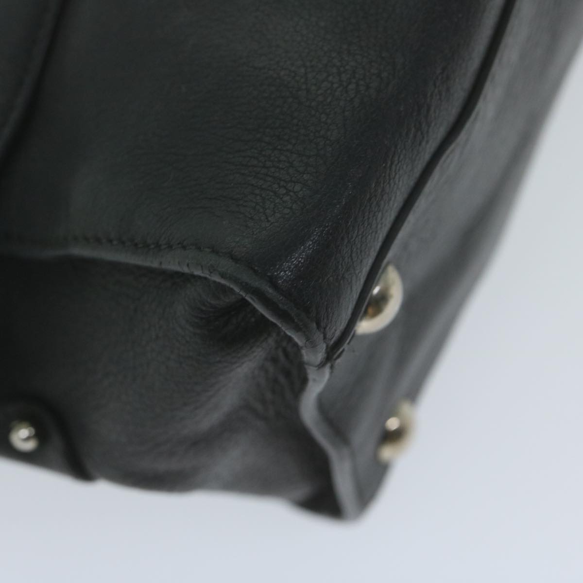 Salvatore Ferragamo Gancini Shoulder Bag Leather Black Auth 65855