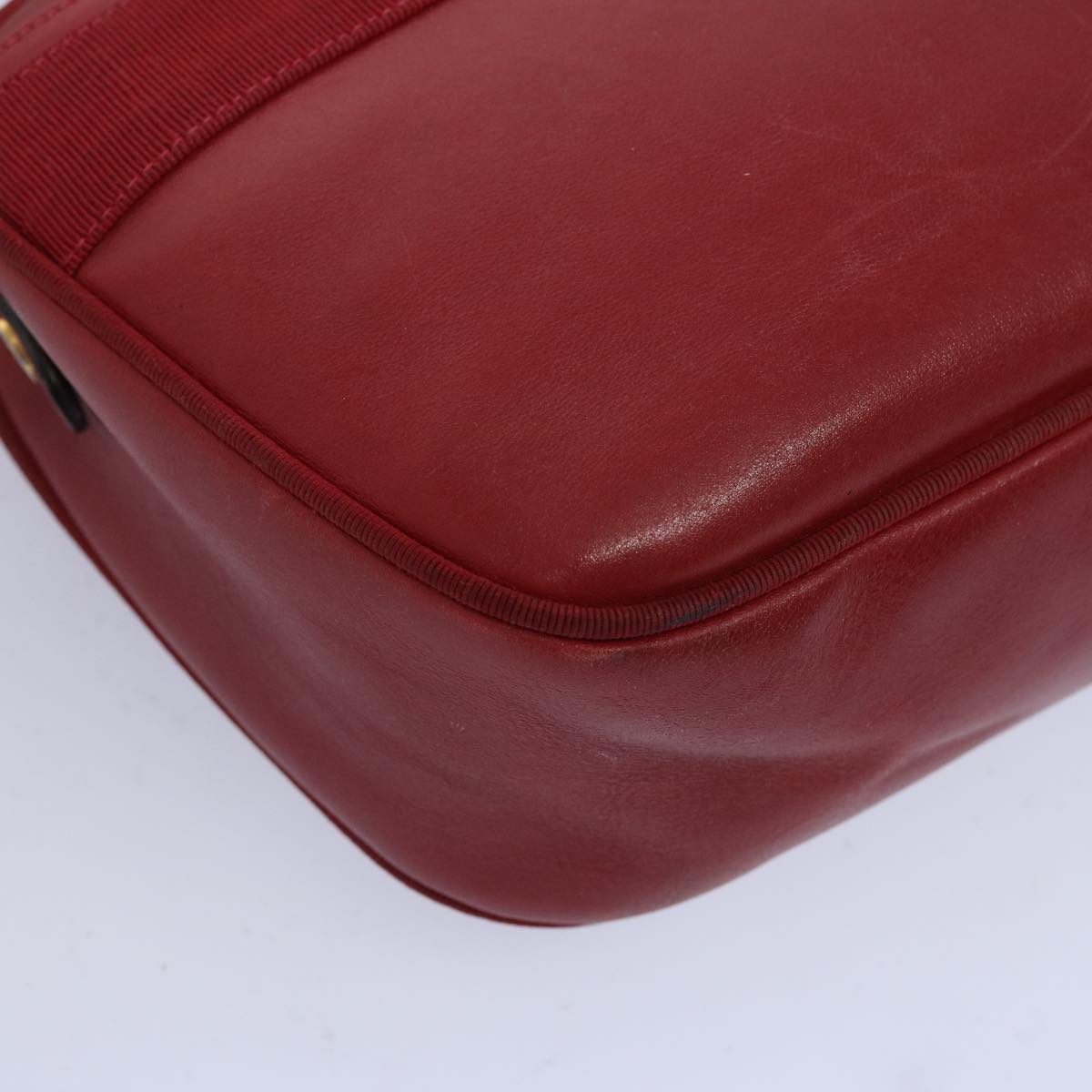 Salvatore Ferragamo Shoulder Bag Leather Red Auth 65861