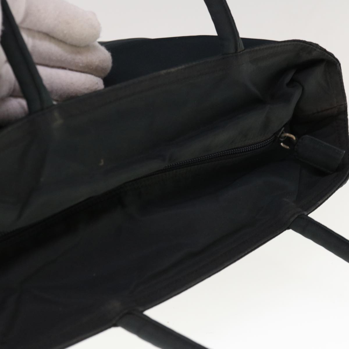 PRADA Hand Bag Nylon Black Auth 65884