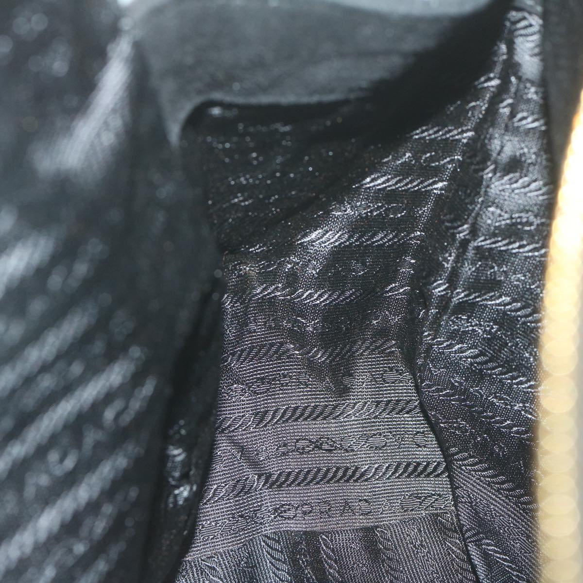 PRADA Chain Hand Bag Suede Black Auth 65891
