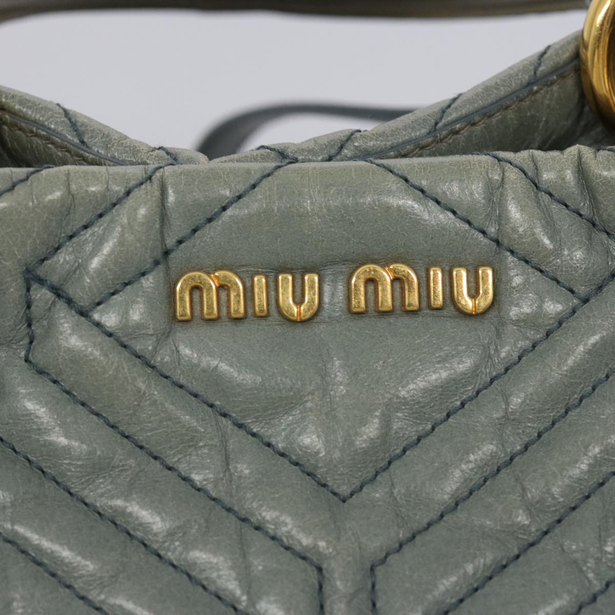 Miu Miu Shoulder Bag Leather 2way Light Blue Auth 65900
