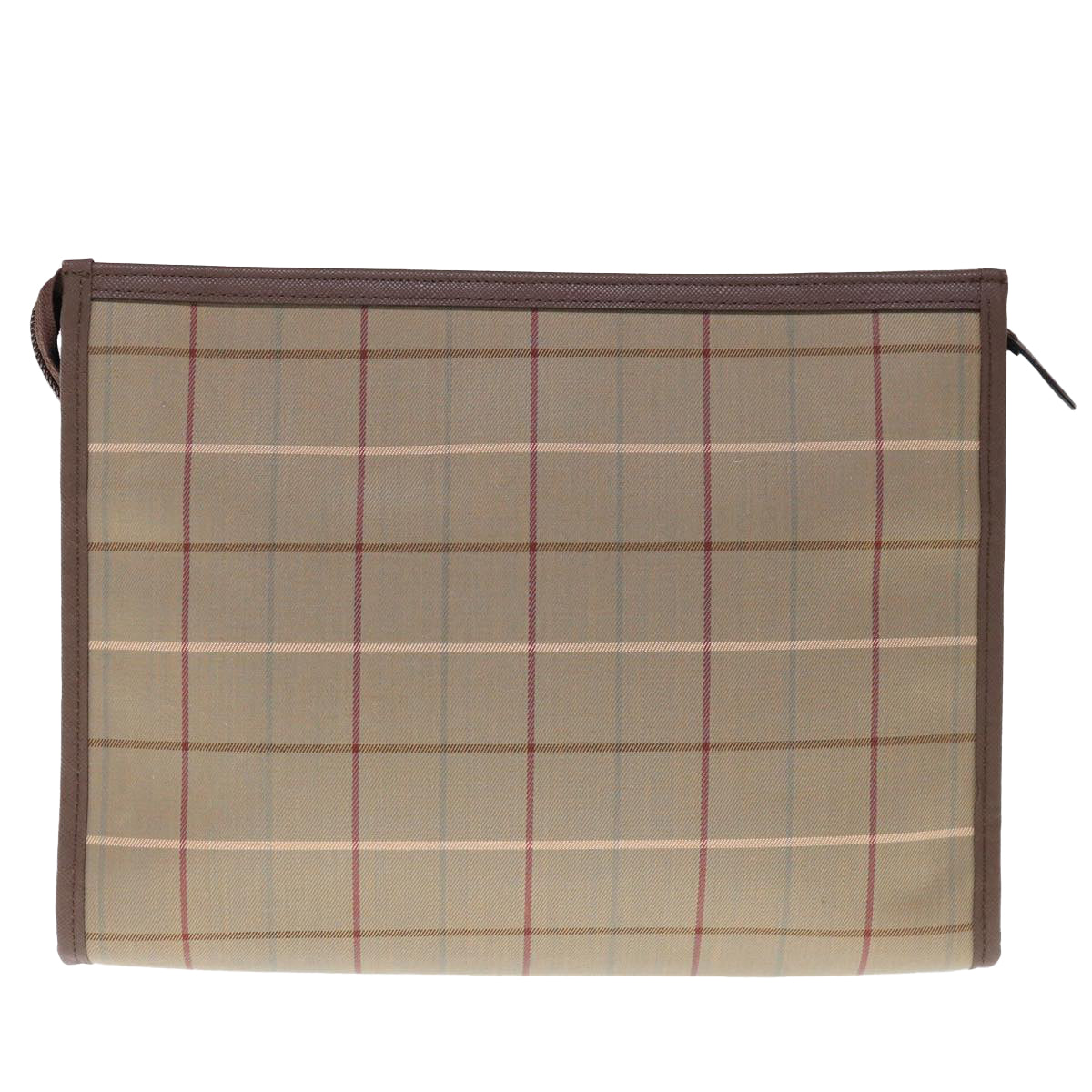 Burberrys Nova Check Clutch Bag Canvas Brown Auth 65917 - 0