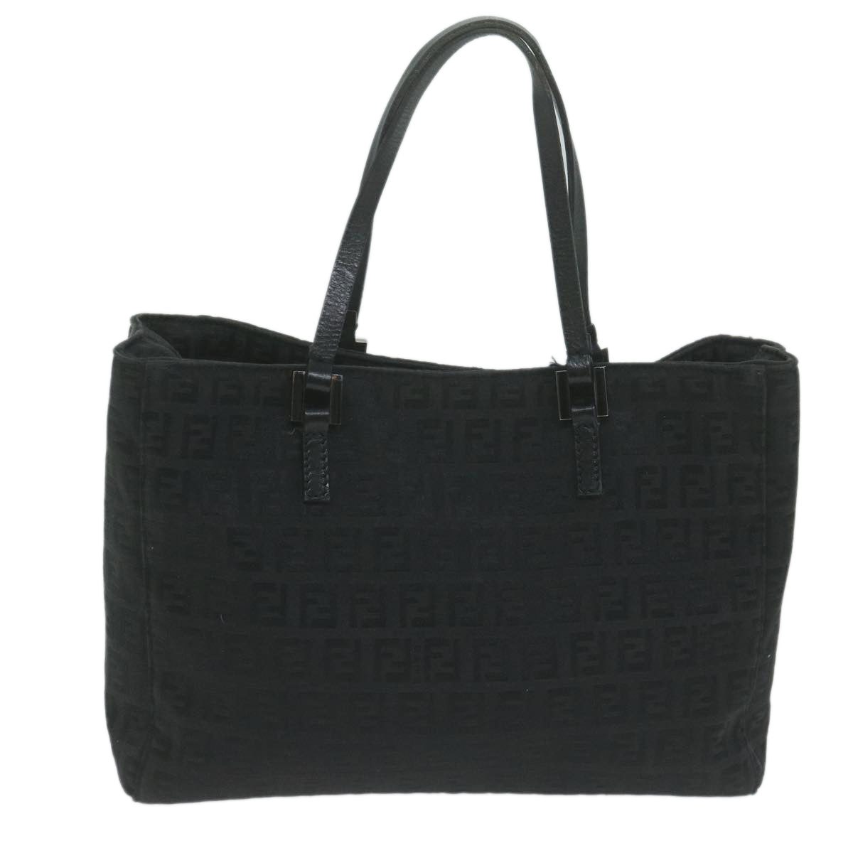 FENDI Zucchino Canvas Hand Bag Black 8BL025 Auth 65922 - 0