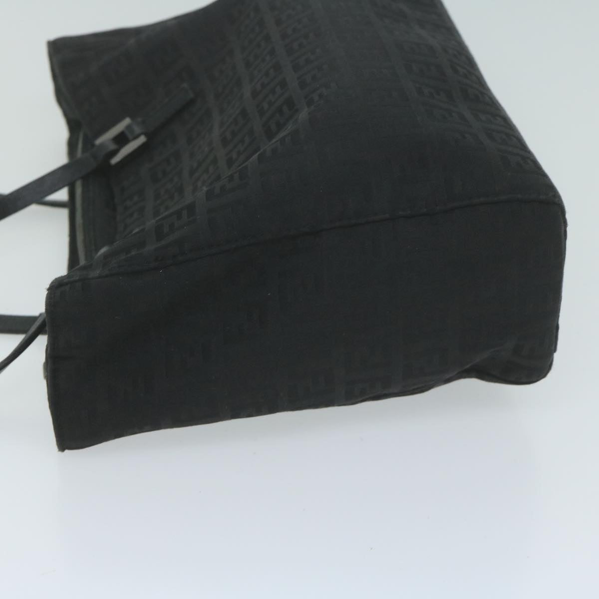FENDI Zucchino Canvas Hand Bag Black 8BL025 Auth 65922