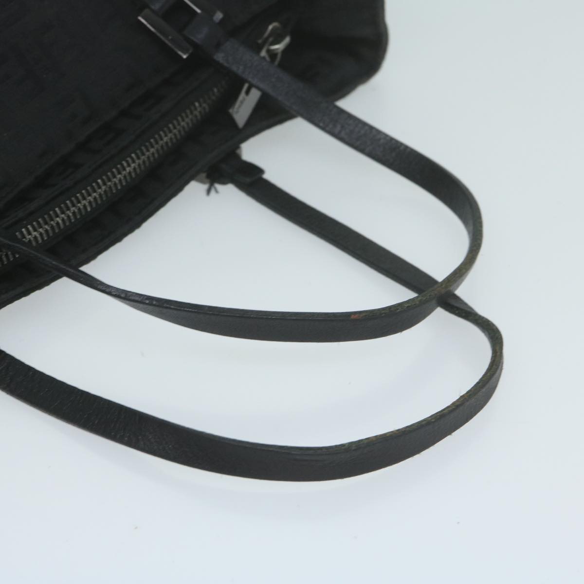 FENDI Zucchino Canvas Hand Bag Black 8BL025 Auth 65922