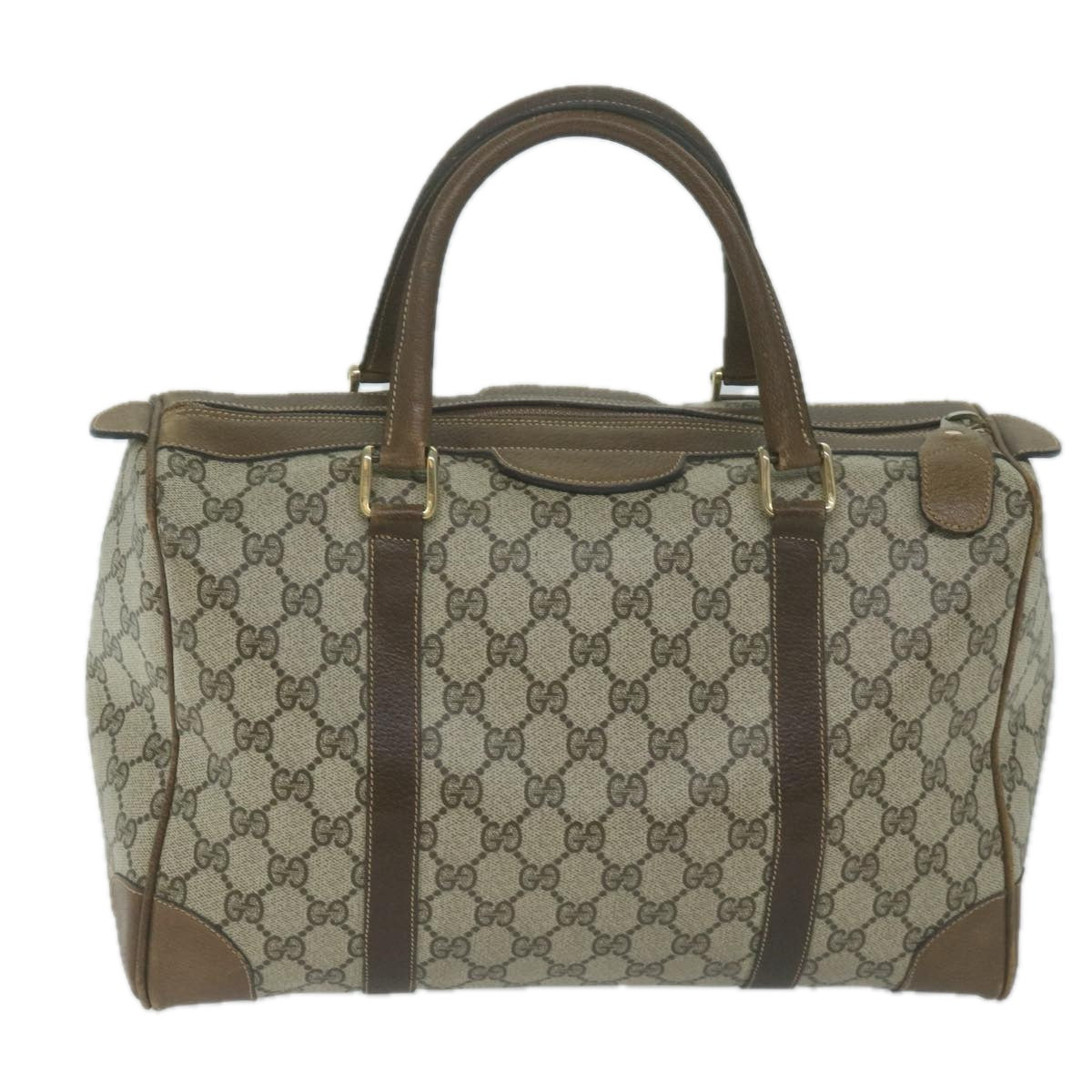 GUCCI GG Supreme Boston Bag PVC Beige Auth 65927 - 0