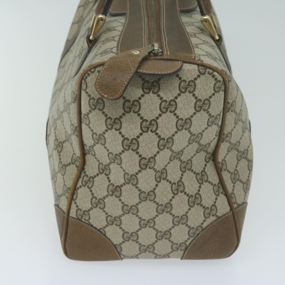 GUCCI GG Supreme Boston Bag PVC Beige Auth 65927