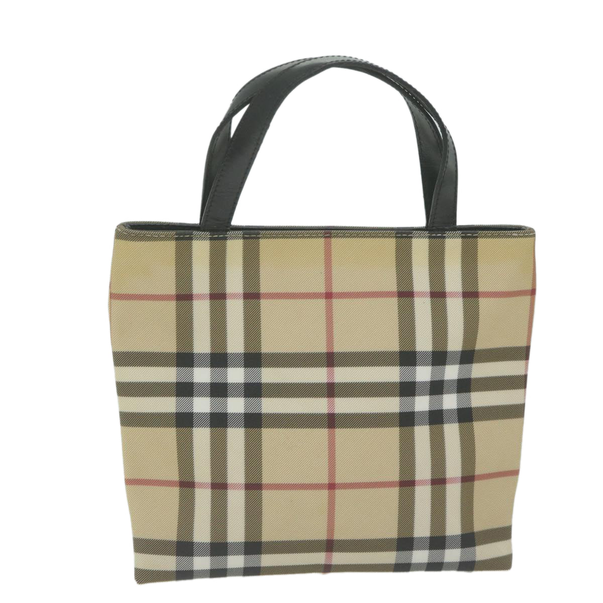 BURBERRY Nova Check Hand Bag Coated Canvas Beige Auth 65930 - 0